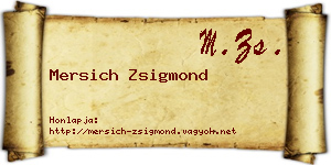Mersich Zsigmond névjegykártya